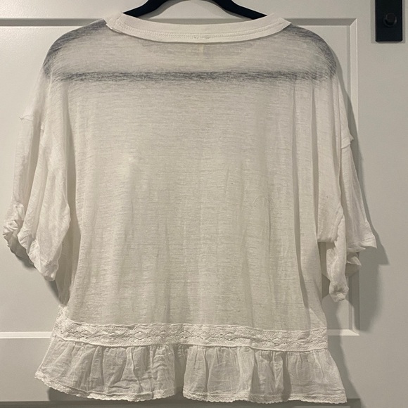 Free People White Lace Accent Blouse - Picture 6 of 6
